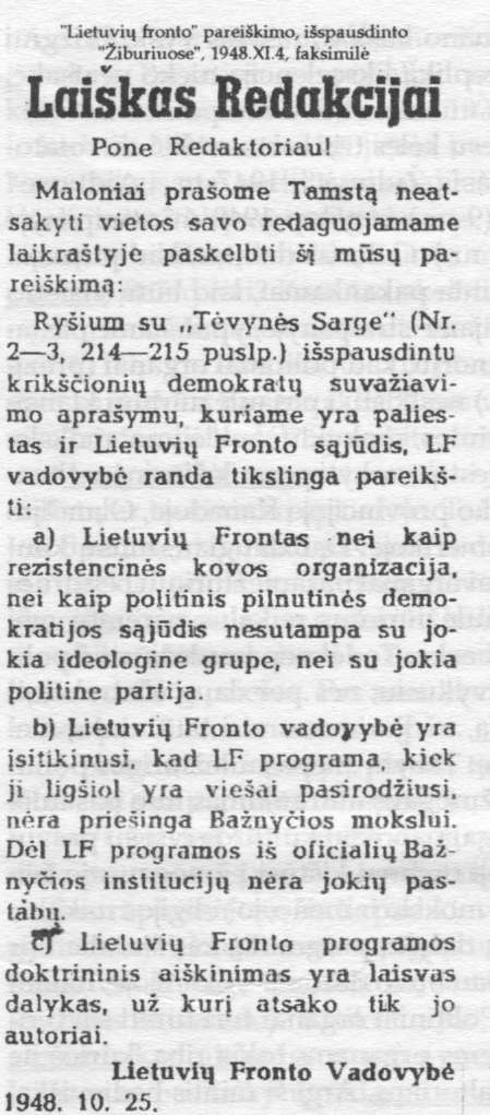 laiškas redakcijai